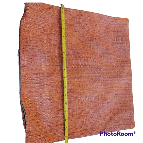 2 custom pillow covers- coral/orange 16x16 new - Picture 6 of 6